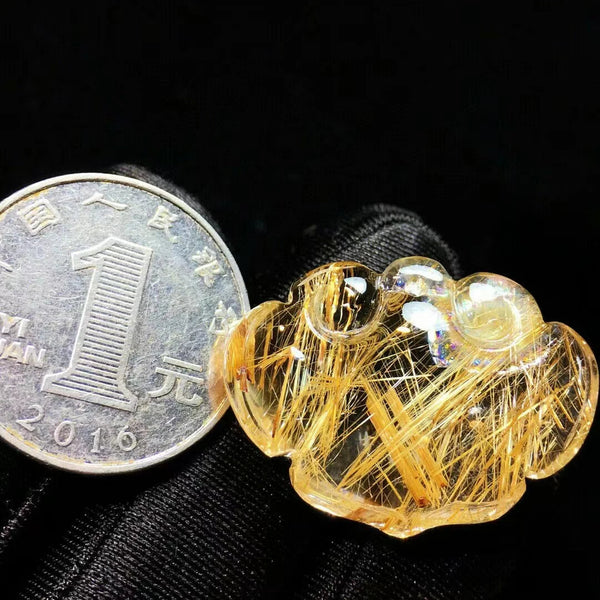 Gold Rutilated Quartz Pendant-ToShay.org