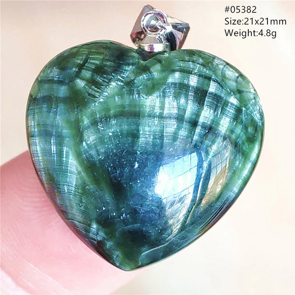 Green Seraphinite Heart Pendant-ToShay.org