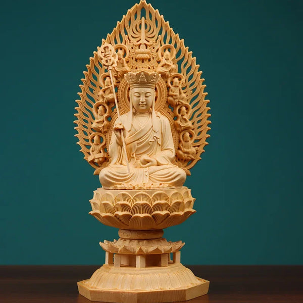 Wood Sitting Lotus Buddha Statue-ToShay.org