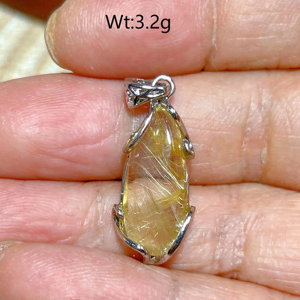 Gold Rutilated Pendant-ToShay.org