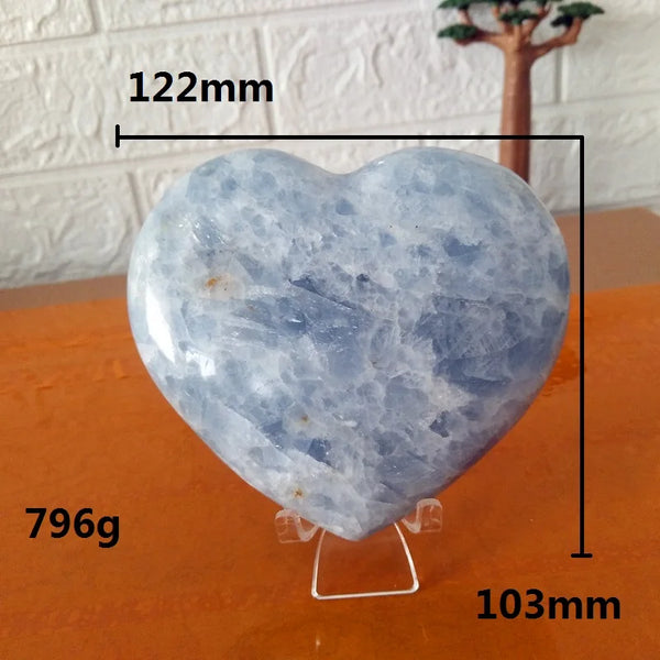 Blue Celestite Crystal Heart-ToShay.org