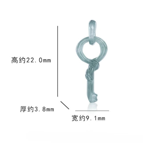 Blue Jadeite Key Pendant-ToShay.org