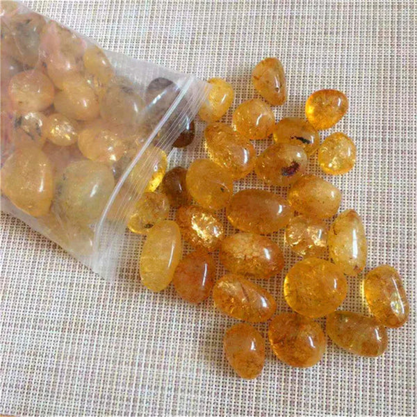 Yellow Ice Crack Citrine Stones-ToShay.org