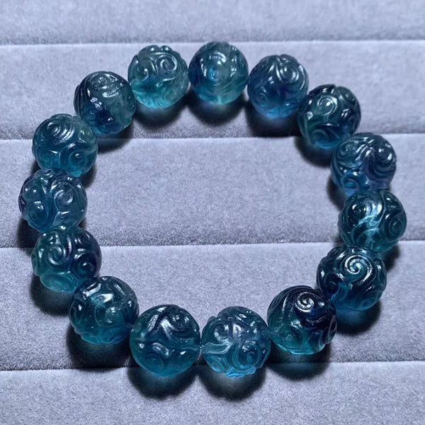 Blue Fluorite Carved Bracelet-ToShay.org