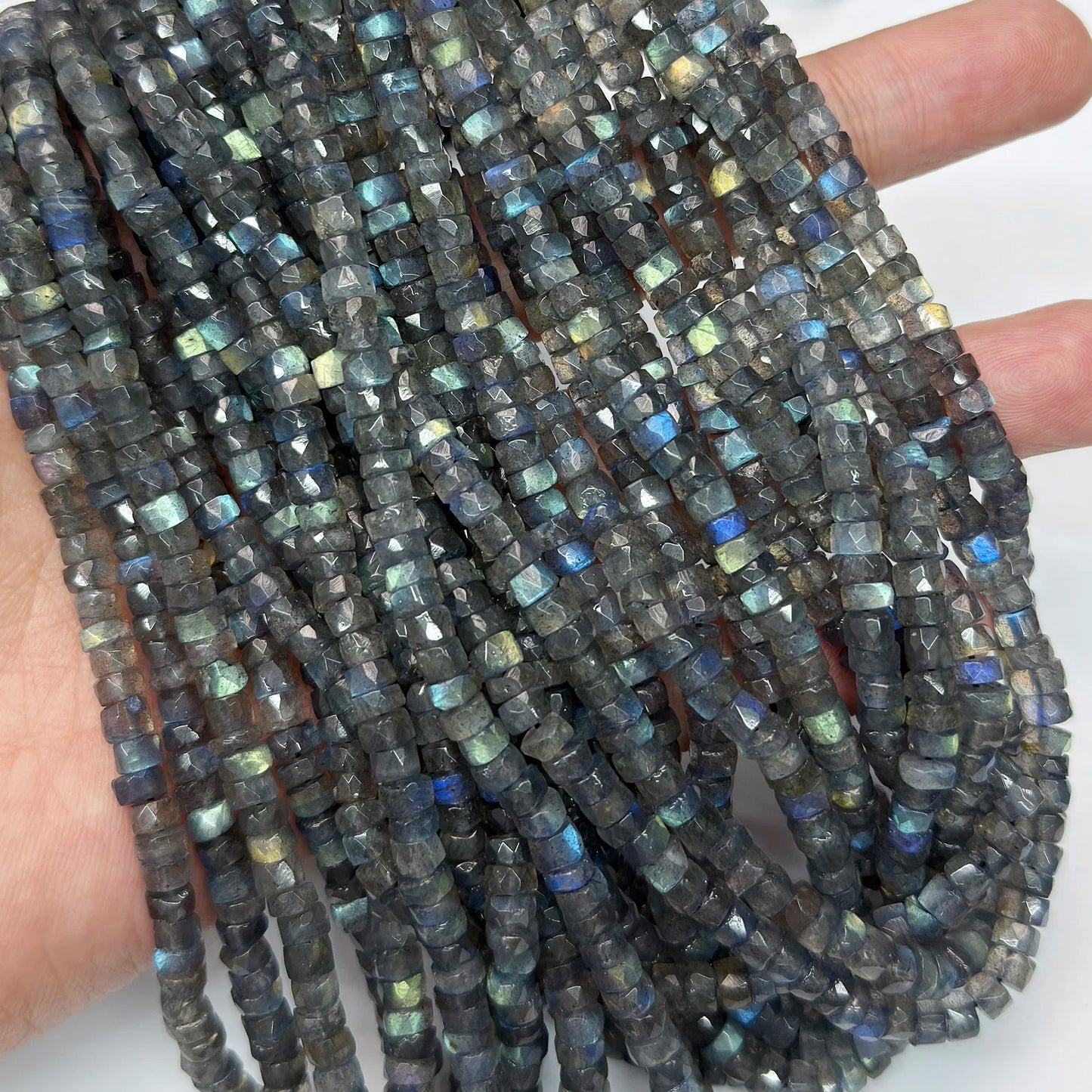 Blue Labradorite Rondelle Beads-ToShay.org