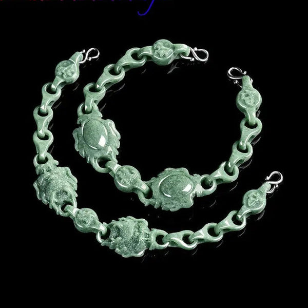 Green Jadeite Dragon Bracelet-ToShay.org