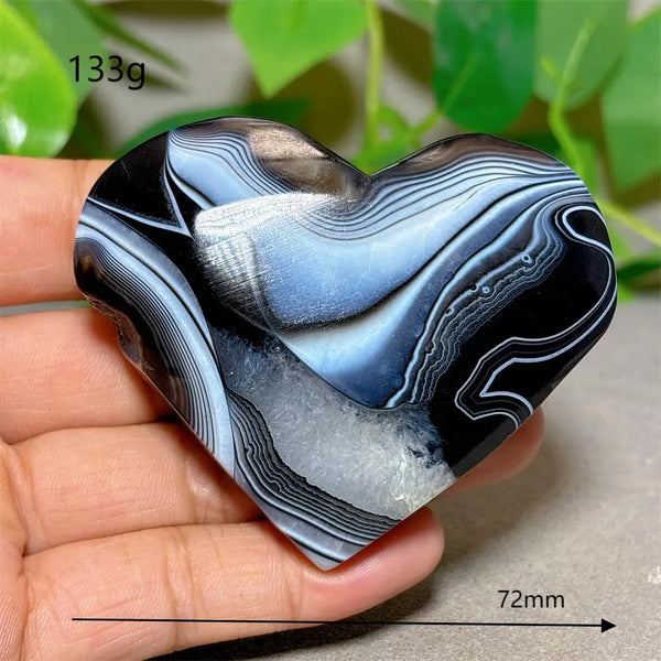 Black Silk Agate Heart-ToShay.org