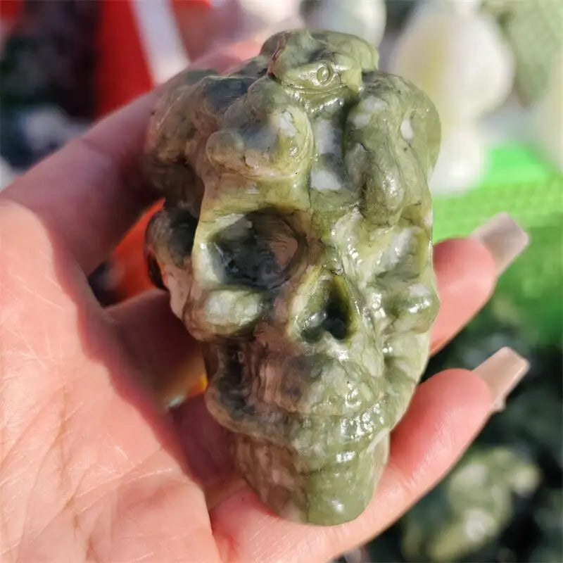 Green Ophiolite Snake Skull-ToShay.org