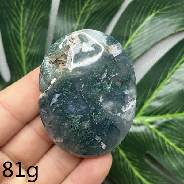 Green Moss Agate Palm Stone-ToShay.org