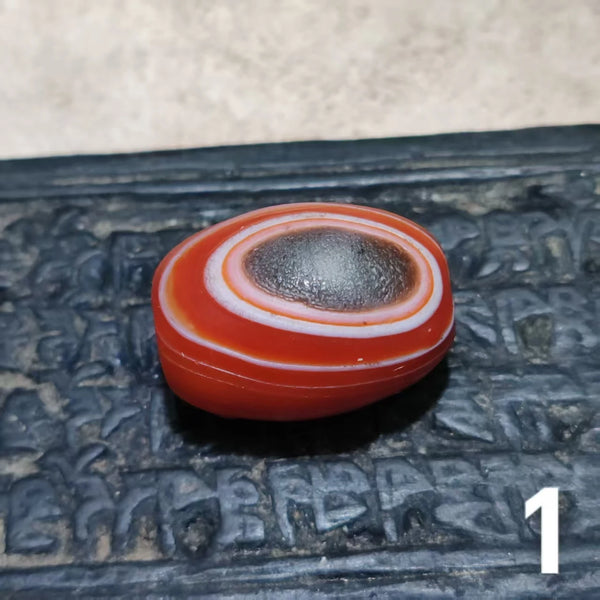 Red Carnelian Agate Dzi Bead-ToShay.org