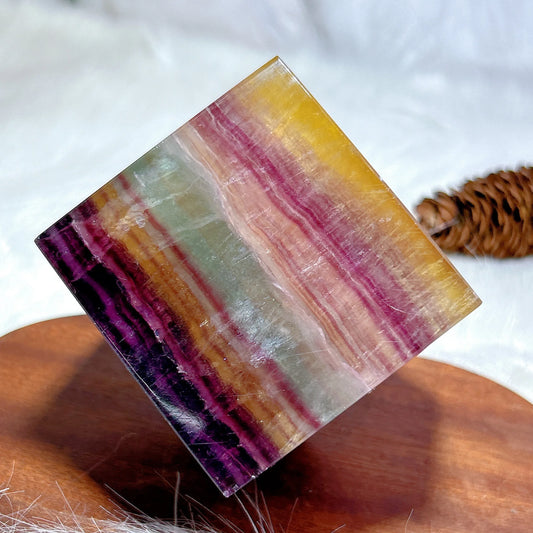 Rainbow Fluorite Cube-ToShay.org