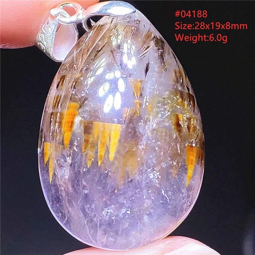 Gold Rutilated Pendant-ToShay.org