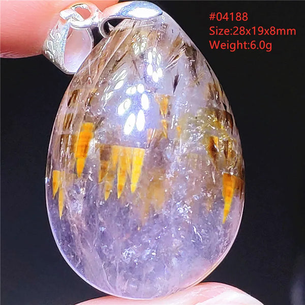 Gold Rutilated Pendant-ToShay.org