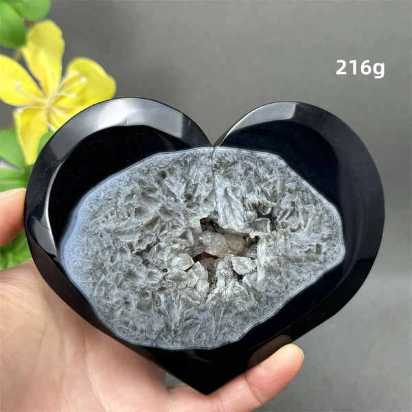 Black Agate Crystal Heart-ToShay.org