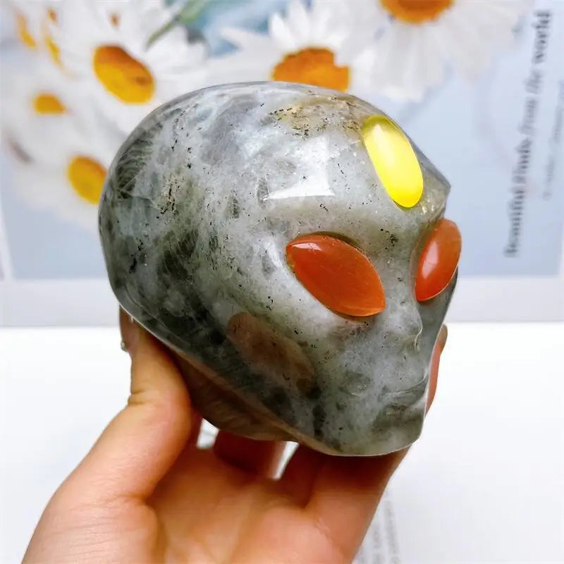 Grey Labradorite Alien Skull-ToShay.org