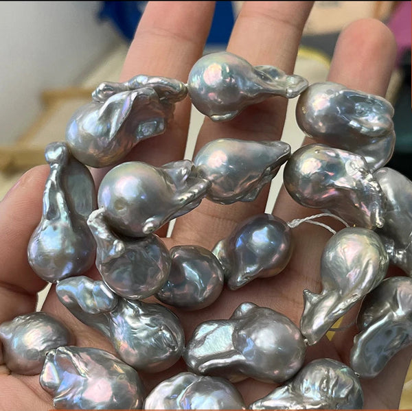 Grey Pearl Fishtail Beads-ToShay.org