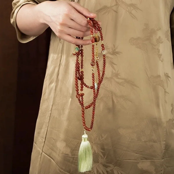 Red Agate Mala Beads-ToShay.org