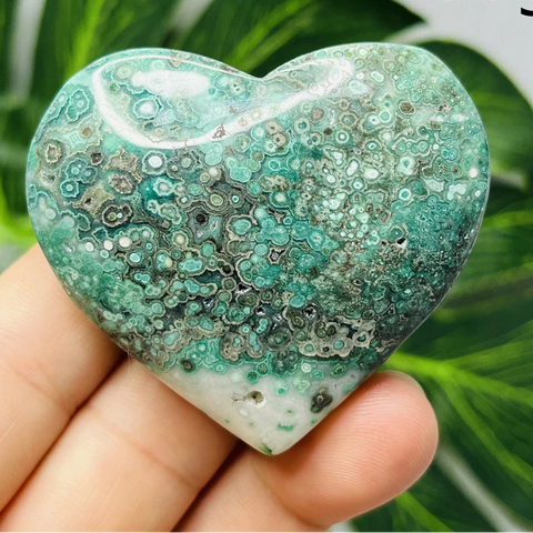 Green Flower Agate Heart-ToShay.org