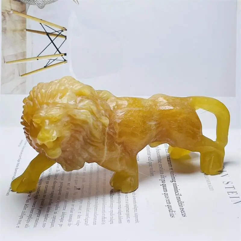Orange Calcite Crystal Lion-ToShay.org