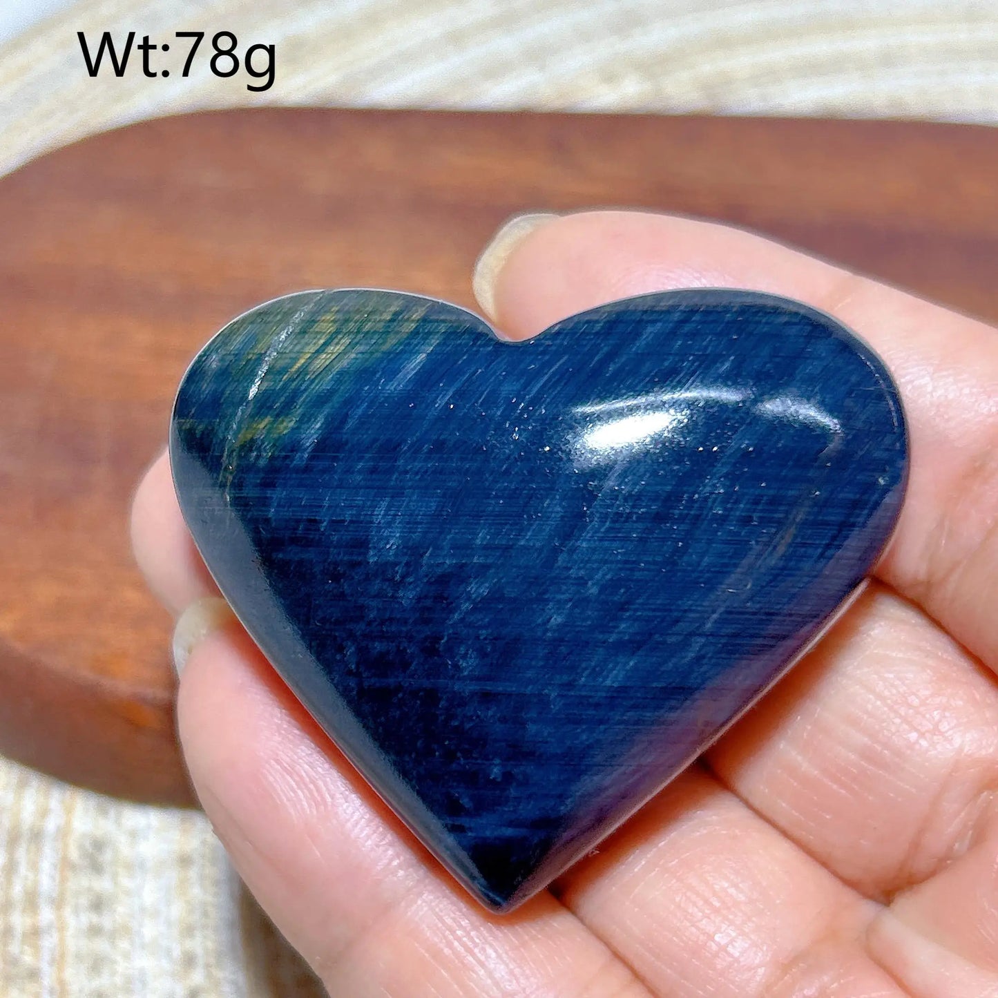 Blue Flash Tiger Eye Heart-ToShay.org