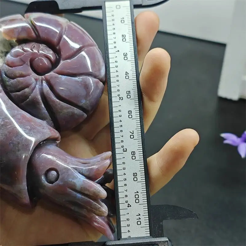 Natural Ocean Jasper Snail Conch Carving Figurine Polished Fengshui Gemstones Sculpture Crafts Gift 1PCS-ToShay.org