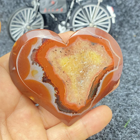 Red Agate Geode Heart-ToShay.org