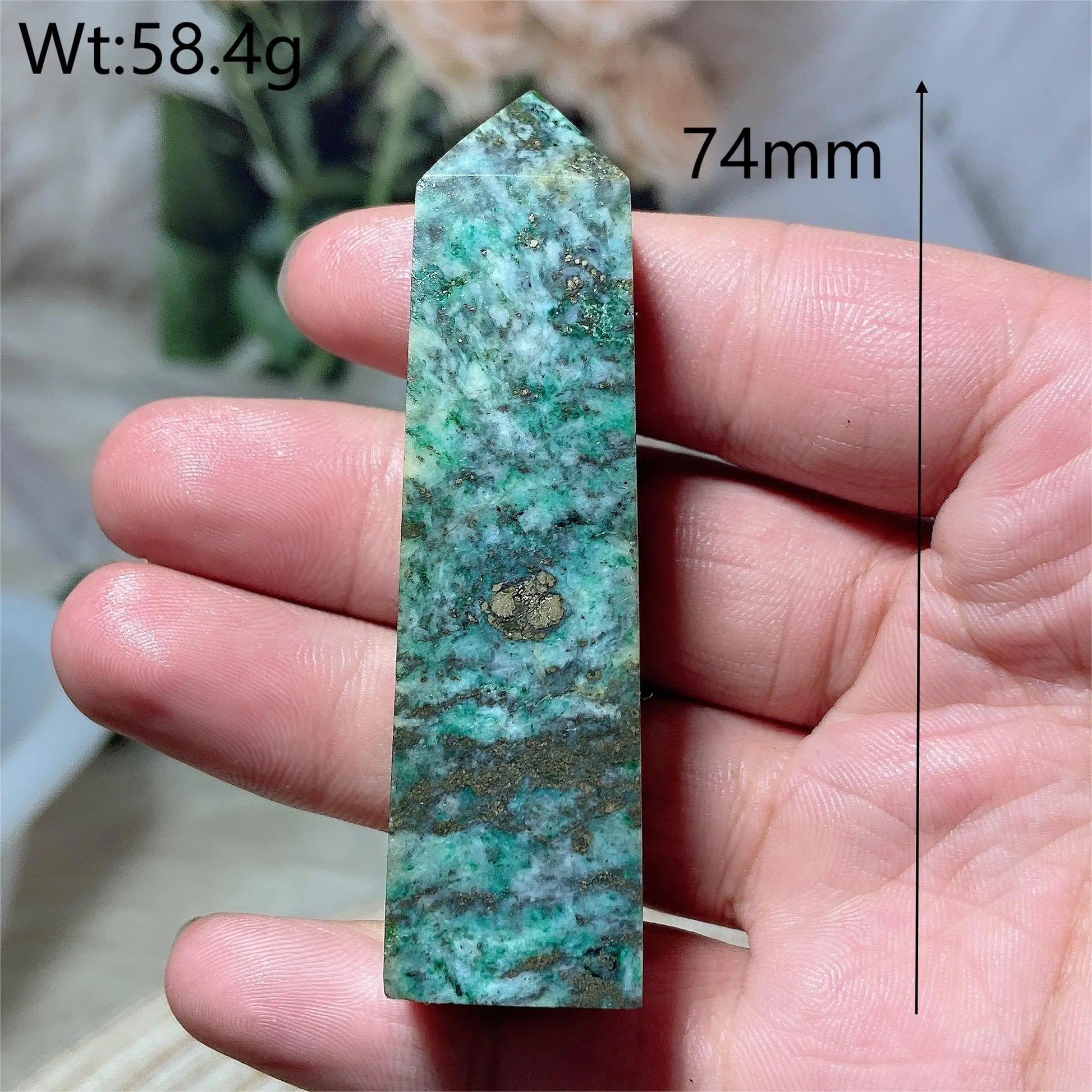 Blue Dioptase Pyrite Tower-ToShay.org
