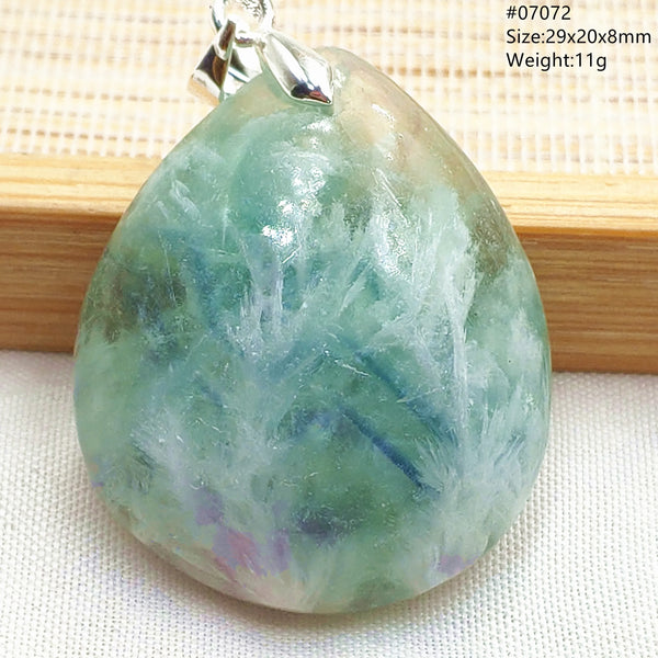 Green Feather Fluorite Pendant-ToShay.org