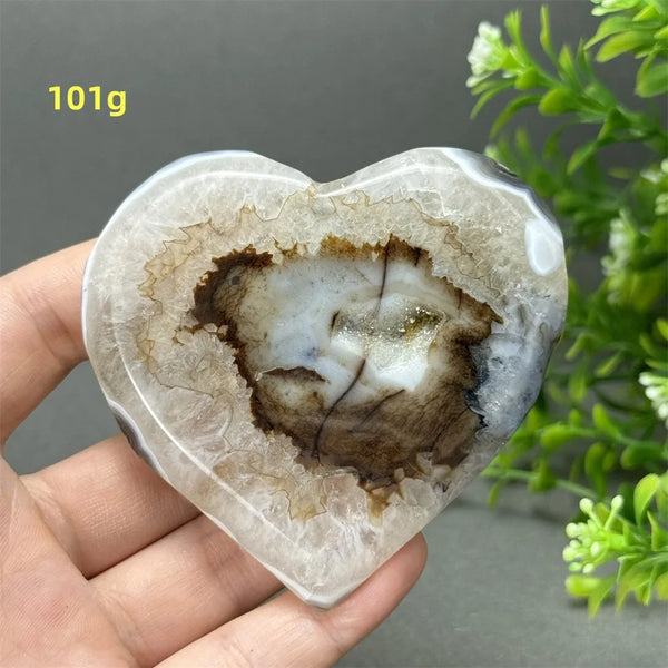 Grey Agate Geode Heart-ToShay.org