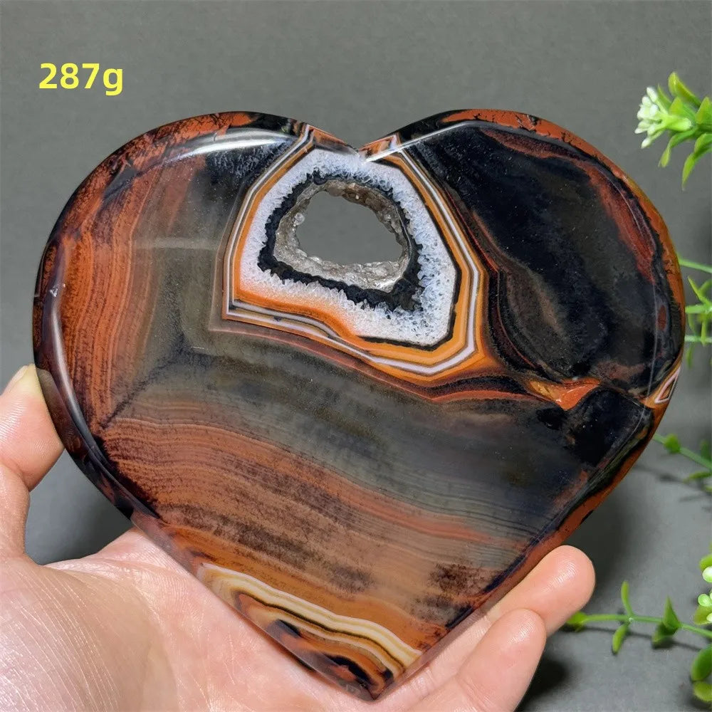 Black Red Striped Agate Hearts-ToShay.org