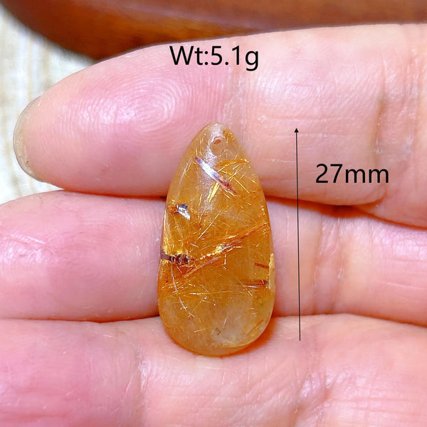 Gold Rutilated Crystal Pendant-ToShay.org