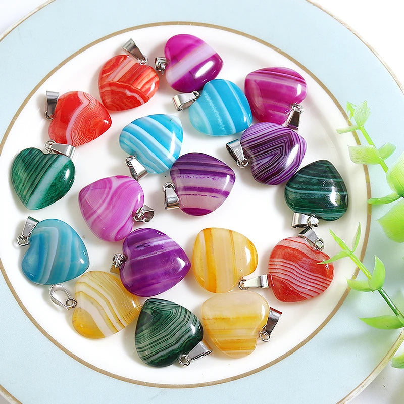 Mixed Stripe Agate Pendants-ToShay.org