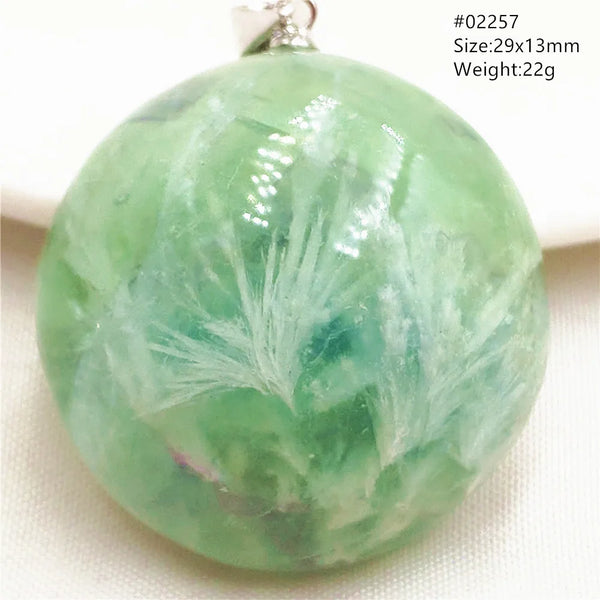 Green Feather Fluorite Pendant-ToShay.org