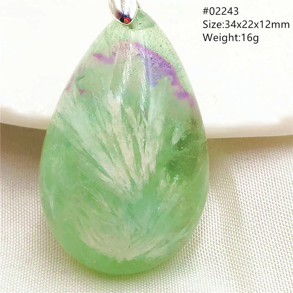 Green Feather Fluorite Pendant-ToShay.org