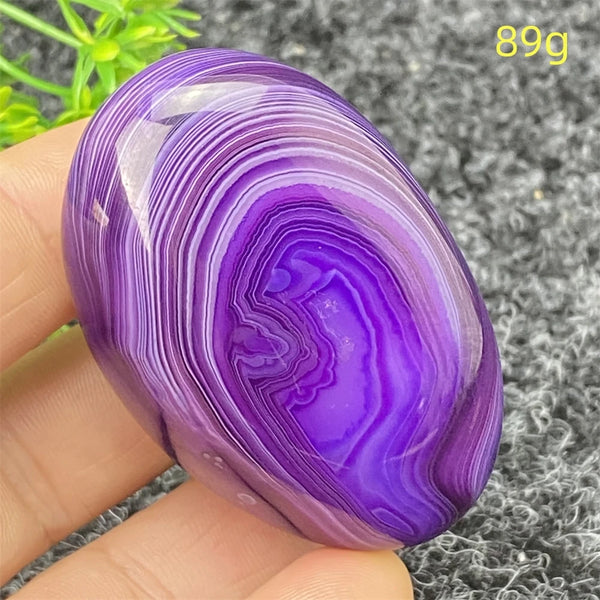 Purple Silk Agate Palm Stone-ToShay.org