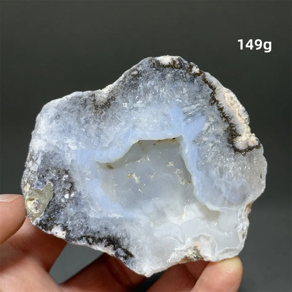 White Agate Crystal Cave Egg-ToShay.org