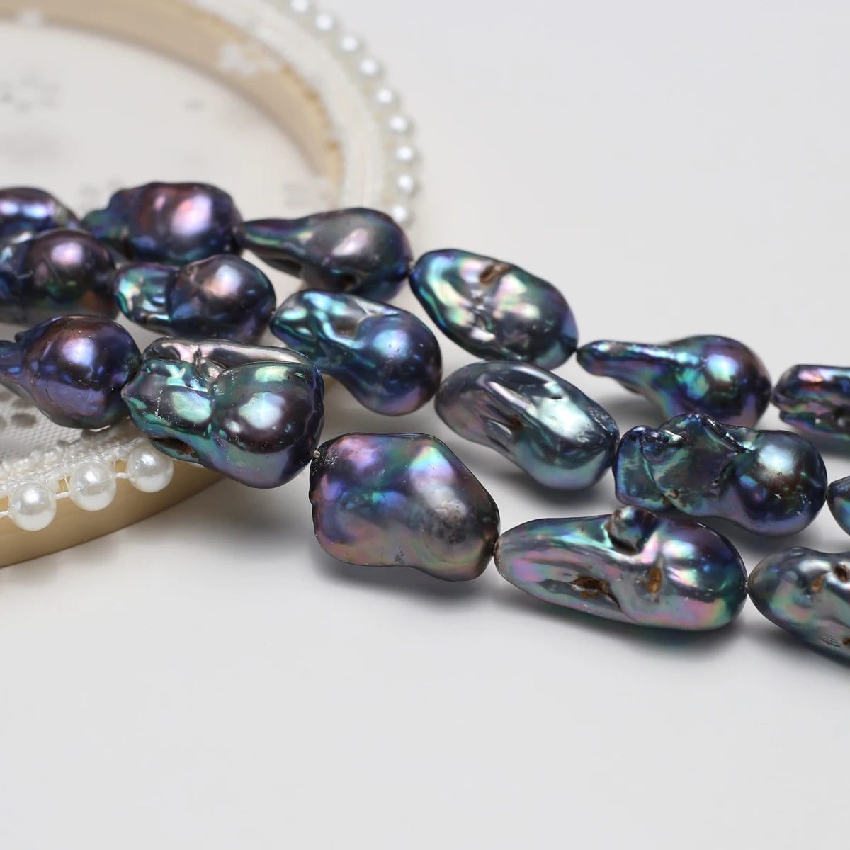 Blue Purple Pearl Beads-ToShay.org