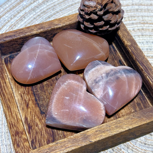 Orange Peach Moonstone Heart-ToShay.org