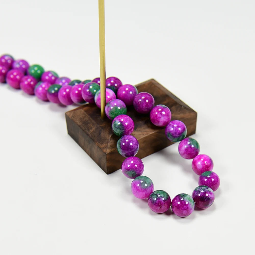 Pink Rose Green Jade Beads-ToShay.org