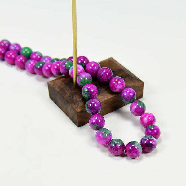 Pink Rose Green Jade Beads-ToShay.org