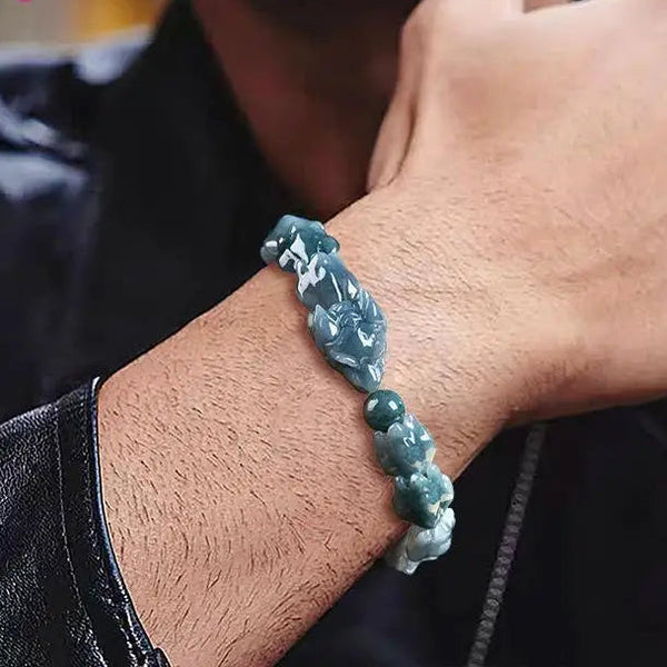 Blue Jadeite Dragon Bracelet-ToShay.org