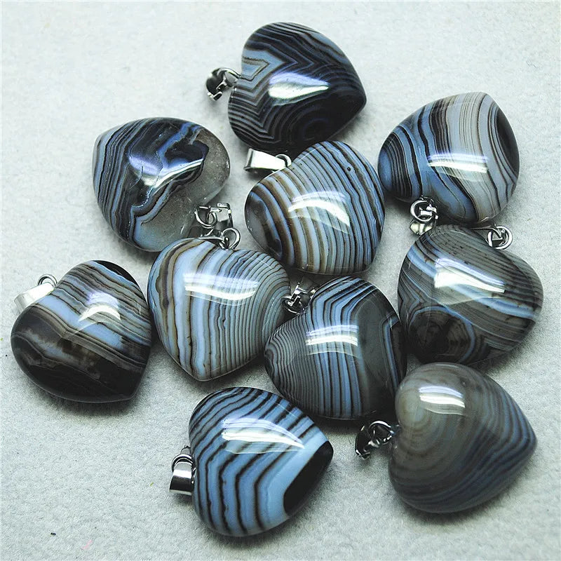 Black Onyx Heart Pendants-ToShay.org
