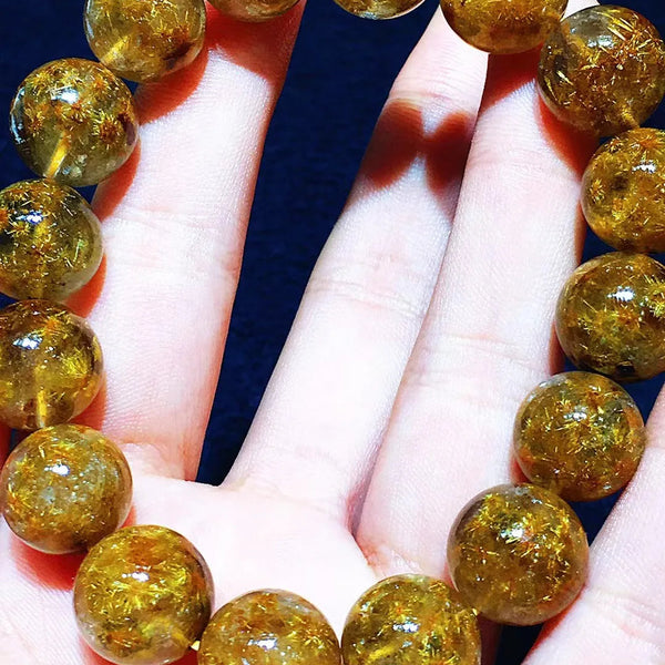 Gold Rutilated Flower Bracelet-ToShay.org