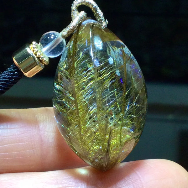 Gold Rutilated Quartz Pendant-ToShay.org