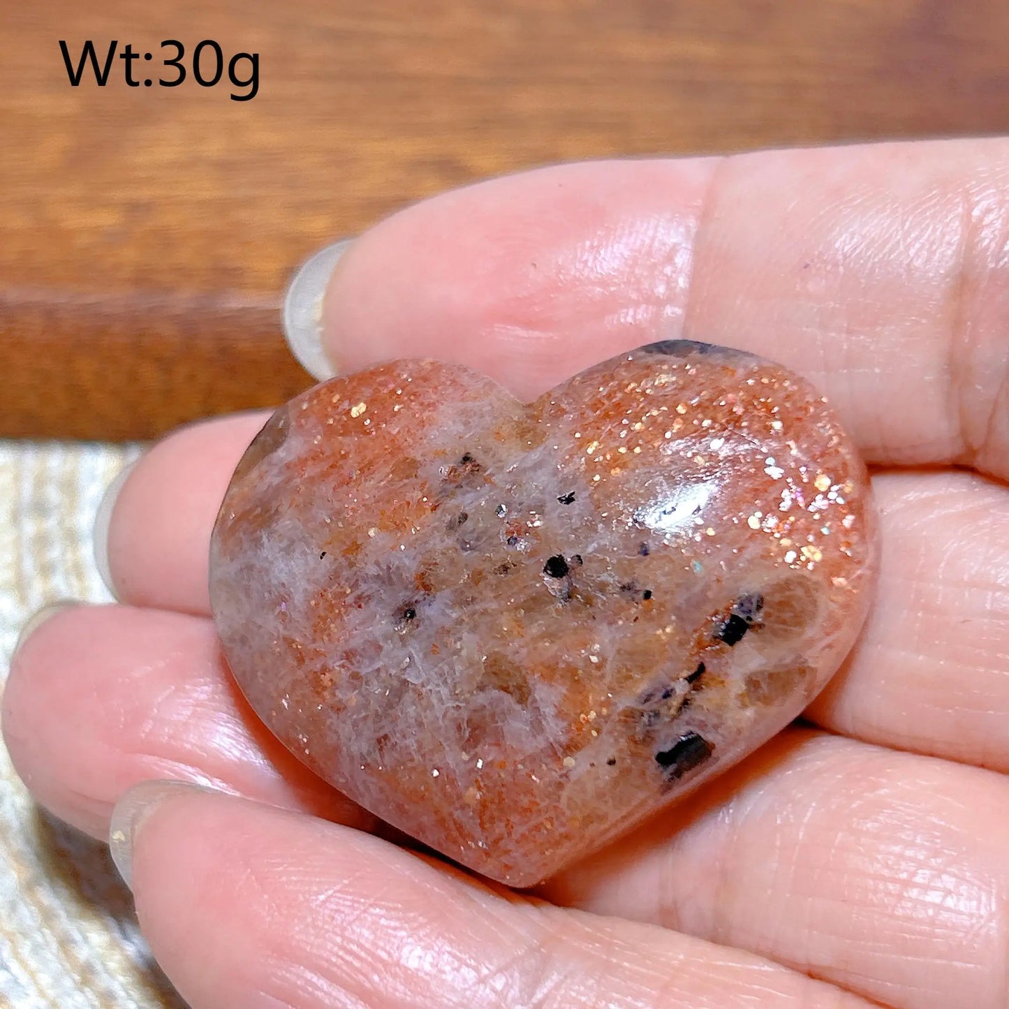 Orange Sunstone Heart-ToShay.org