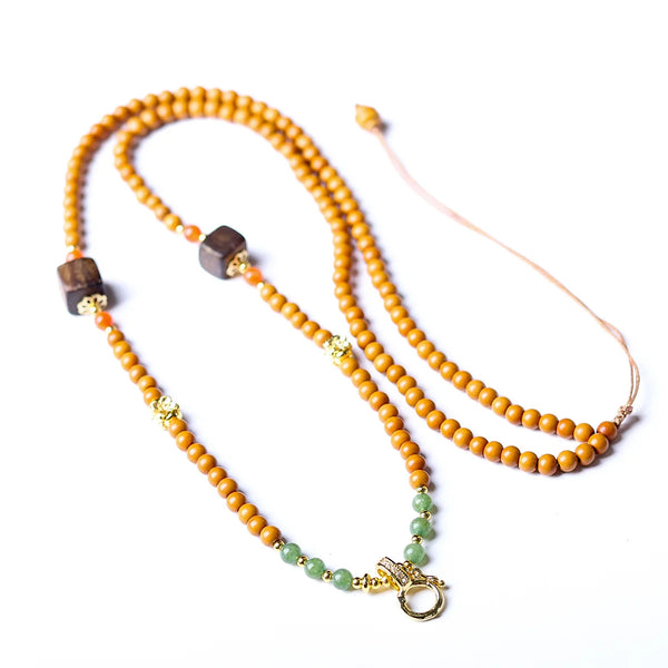 Brown Olive Pit Bead Necklace-ToShay.org