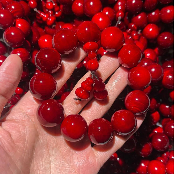 Red Wood Buddha Beads-ToShay.org