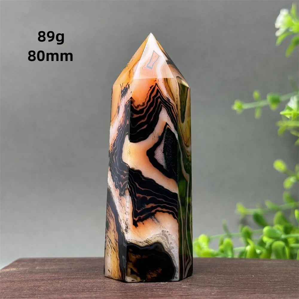 Black Red Agate Stripe Obelisk-ToShay.org