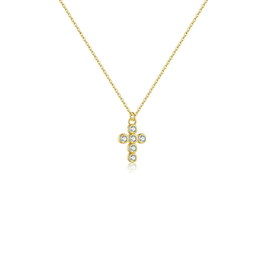 Gold Diamond Cross Necklace-ToShay.org