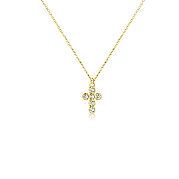 Gold Diamond Cross Necklace-ToShay.org